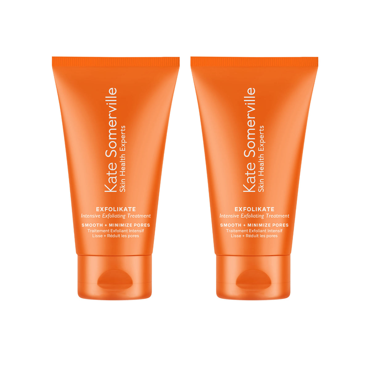 Two tubes of Kate Somerville ExfoliKate Intensive Exfoliating Treatment 2 Fl. Oz. in orange packaging