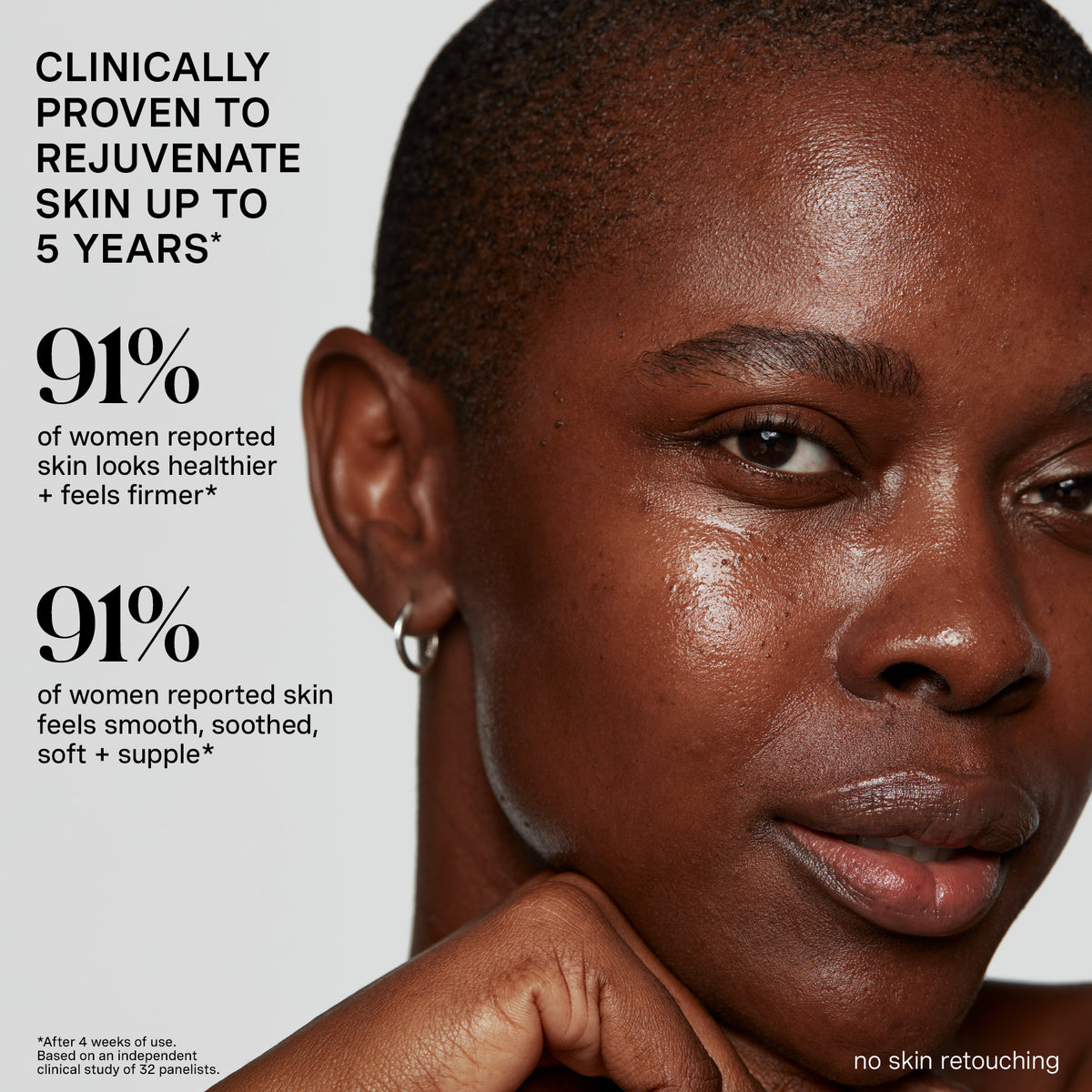 Clinically proven to rejuvenate skin up to 5 years — 32-panelist study